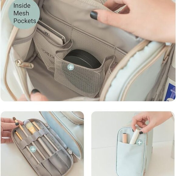 New! Travel Toiletry Bag Travel Cosmetic Bag, Makeup Organizer Bag Toiletries - Picture 3 of 7